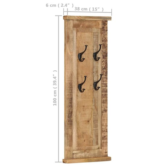 Kapstokken 38X100 Cm massief mangohout