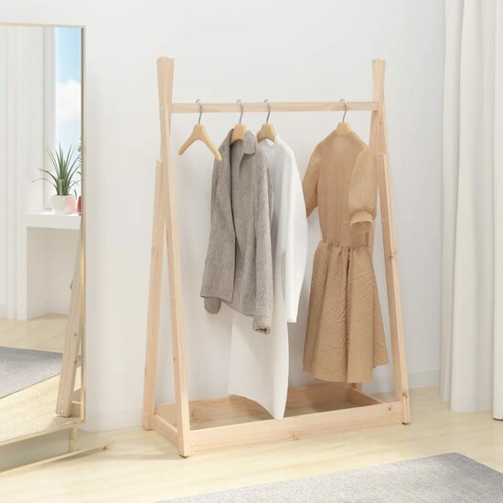 Kledingrek 100x45x150 cm massief grenenhout