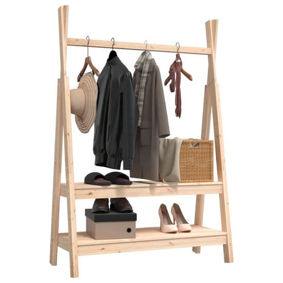 Kledingrek 100x45,5x150 cm massief grenenhout