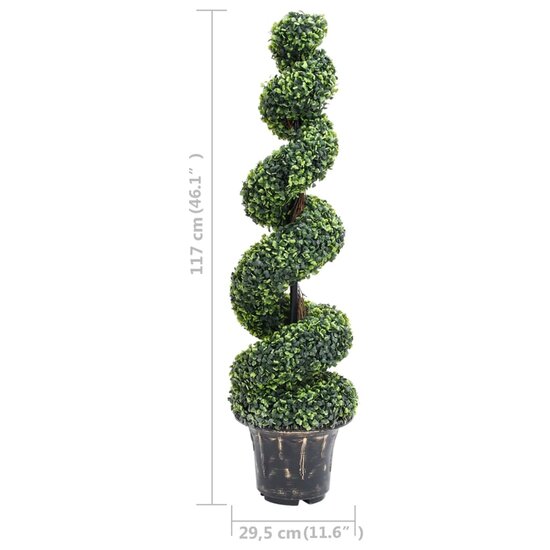 Kunstplant Met Pot Buxus Spiraal 117 Cm Groen 29.5 x 117 cm