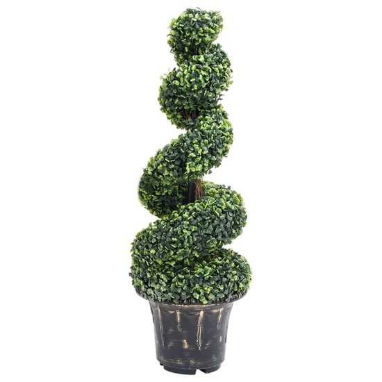 Kunstplant Met Pot Buxus Spiraal 100 Cm Groen 29.5 x 100 cm