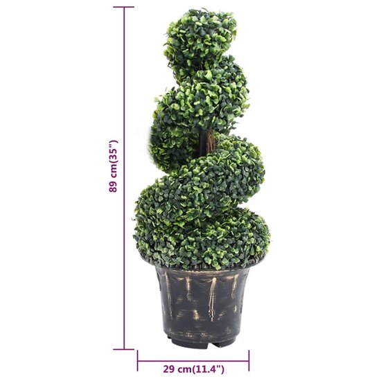 Kunstplant Met Pot Buxus Spiraal 89 Cm Groen 29 x 89 cm