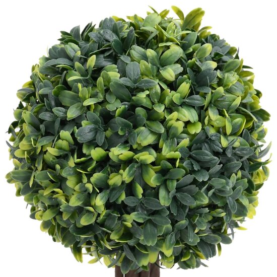 Kunstplanten met pot 2 st buxus bolvorming 33 cm groen
