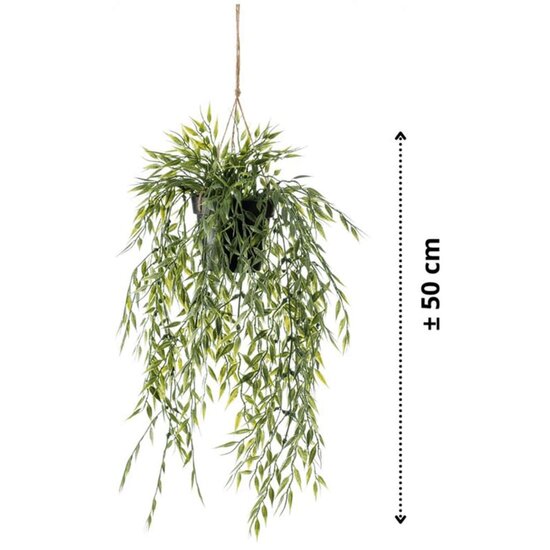 Emerald Kunstplant Hangend In Pot 50 Cm Bamboe
