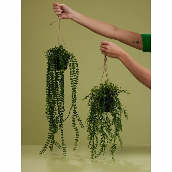 Kunstplant hangend in pot buxus 50 cm