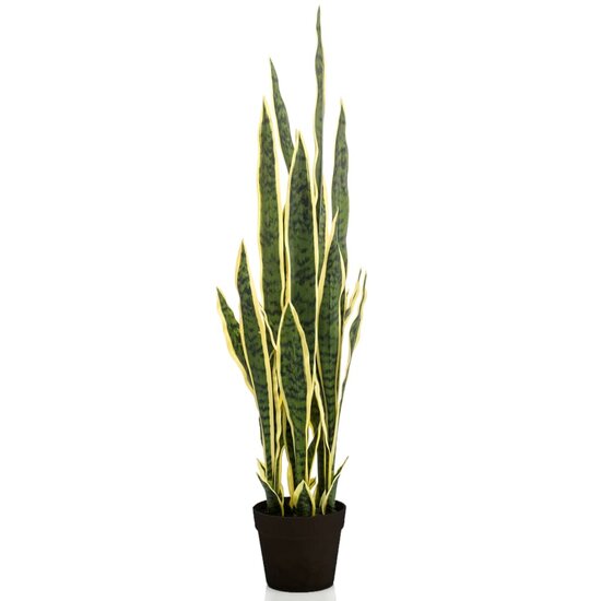 Kunstplant in kunststof pot sanseveria 97 cm