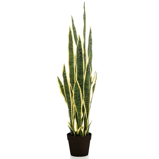Kunstplant in kunststof pot sanseveria 97 cm