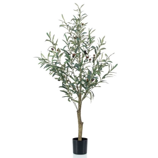 Kunstplant in kunststof pot olijfboom 115 cm