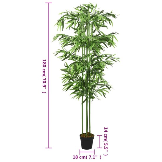 Kunstplant Bamboe 864 Bladeren 180 Cm Groen 18 x 180 cm