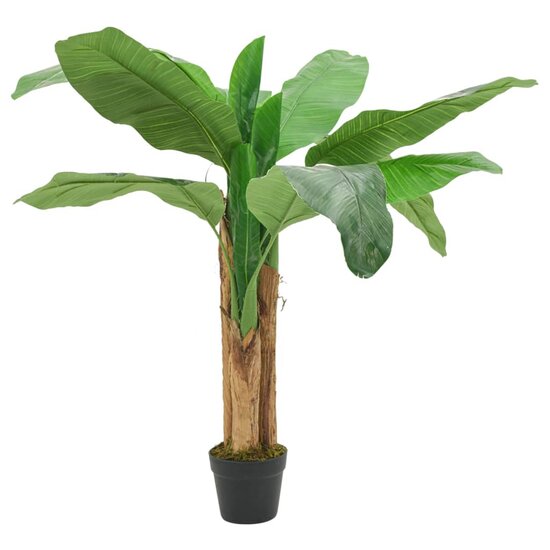 Kunstplant Bananenboom 9 Bladeren Groen 120 cm