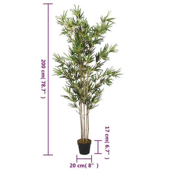 Kunstplant Bamboe 1380 Bladeren 200 Cm Groen &Oslash; 20 x 200 cm