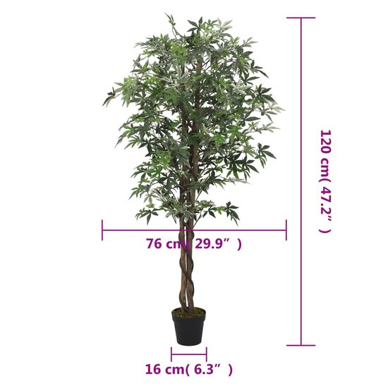 Kunstplant Esdoornboom 336 Bladeren Groen 120 cm