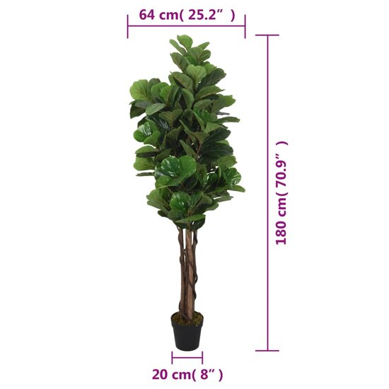 Kunstplant Vijgenboom 232 Bladeren Groen 180 cm