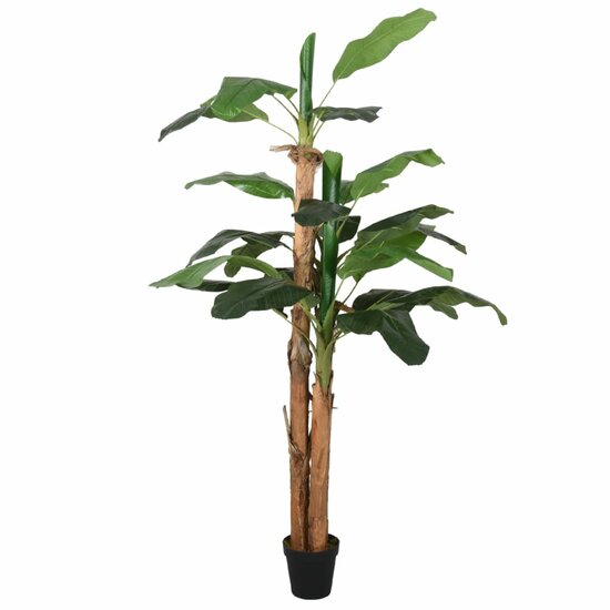 Kunstplant Bananenboom 18 Bladeren Groen 150 cm