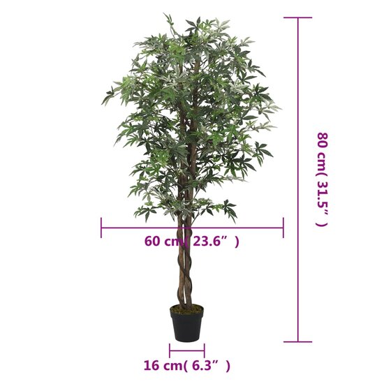 Kunstplant Esdoornboom 224 Bladeren Groen 80 cm