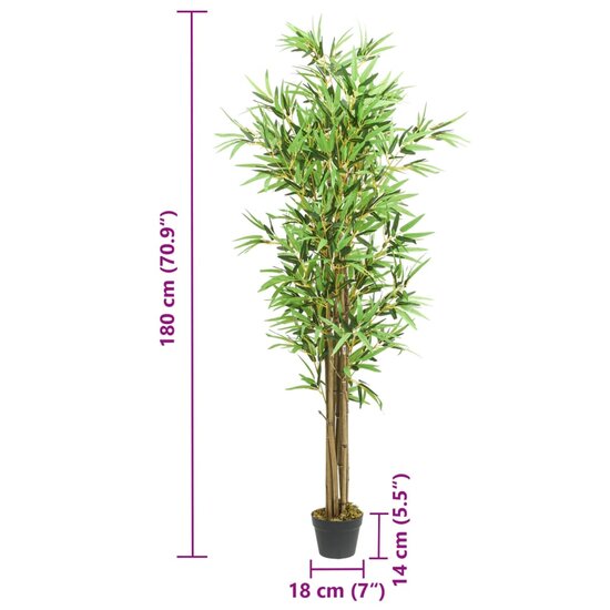 Kunstplant Bamboe 1288 Bladeren 180 Cm Groen 18 x 180 cm