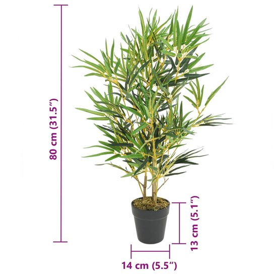 Kunstplant Bamboe 368 Bladeren 80 Cm Groen &Oslash; 14 x 80 cm