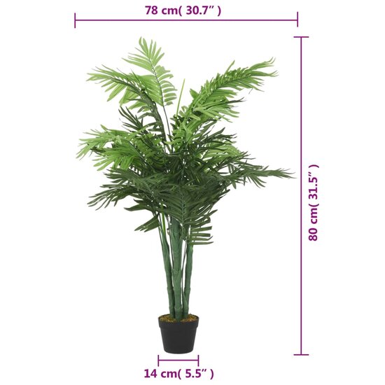 Kunstpalmboom 18 bladeren 80 cm groen