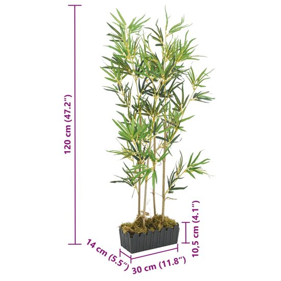 Kunstplant Bamboe 552 Bladeren 120 Cm Groen 30 x 14 x 120 cm