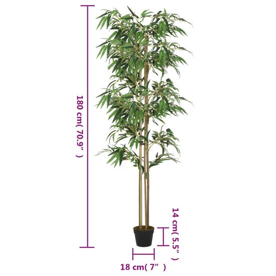 Kunstplant bamboe 1216 bladeren 180 cm groen