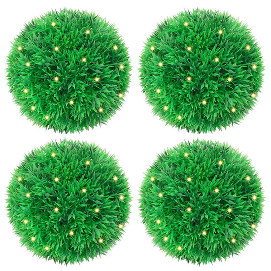 Kunstbuxusballen Met Led-Verlichting 4 St Groen 12 cm