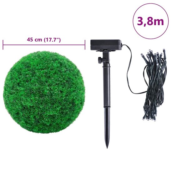 Kunstbuxusballen Met Led-Verlichting 2 St Groen 45 cm