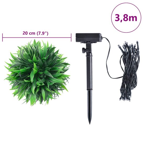 Kunstbuxusballen Met Led-Verlichting 2 St Groen 20 cm