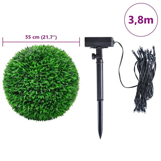 Kunstbuxusballen Met Led-Verlichting 2 St Groen 55 cm