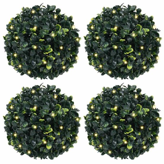 Kunstbuxusballen Met Led-Verlichting 4 St Groen 12 cm