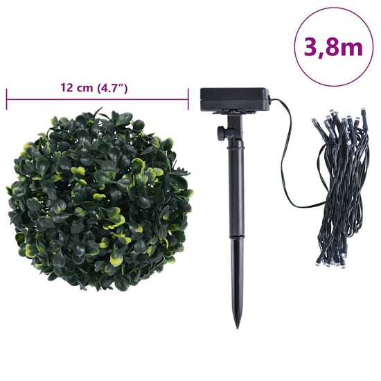 Kunstbuxusballen Met Led-Verlichting 4 St Groen 12 cm