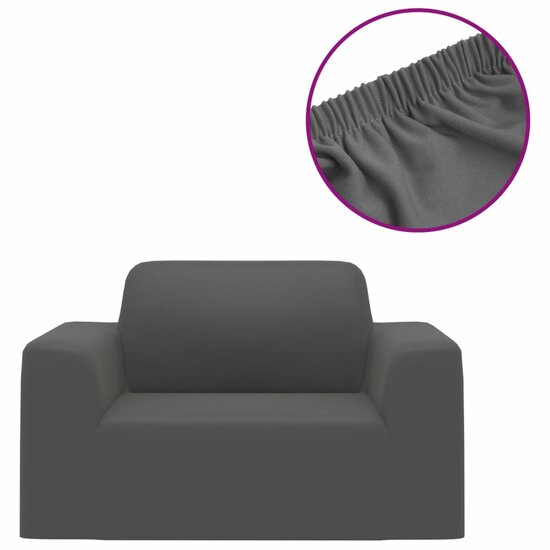 Bankhoes stretch polyester jersey antraciet