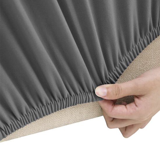 Vierzitsbankhoes stretch polyester jersey antracietkleurig