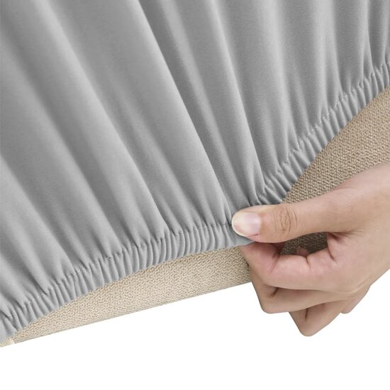 Tweezitsbankhoes stretch polyester jersey grijs