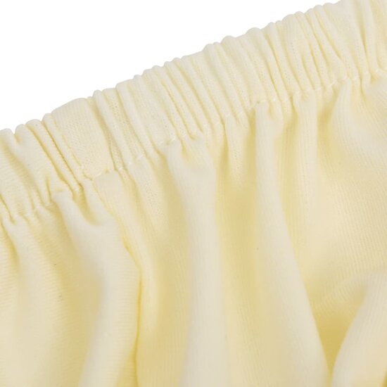 Bankhoes stretch polyester jersey cr&egrave;mekleurig