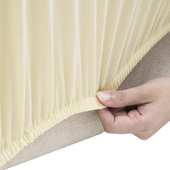 Tweezitsbankhoes stretch polyester jersey cr&egrave;mekleurig