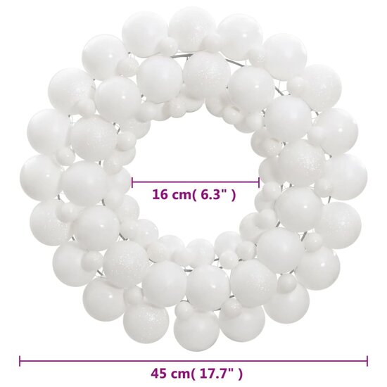 Kerstkrans 45 Cm Polystyreen Wit