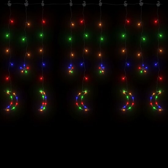 Lichtslinger Ster En Maan &#039;S Meerkleurig 138 led kleurrijk