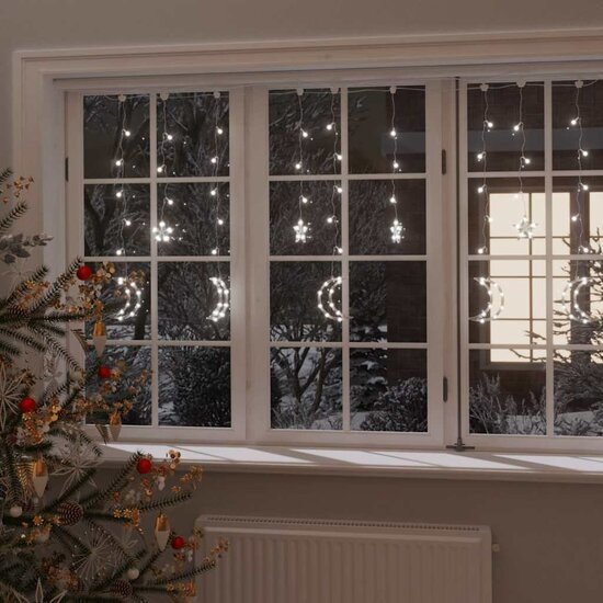 Lichtslinger ster en maan afstandsbediening 345 LED&#039;s koudwit