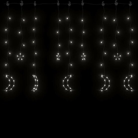 Lichtslinger ster en maan afstandsbediening 345 LED&#039;s koudwit