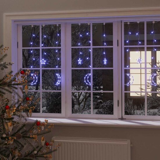 Lichtslinger ster en maan afstandsbediening 345 LED&#039;s blauw
