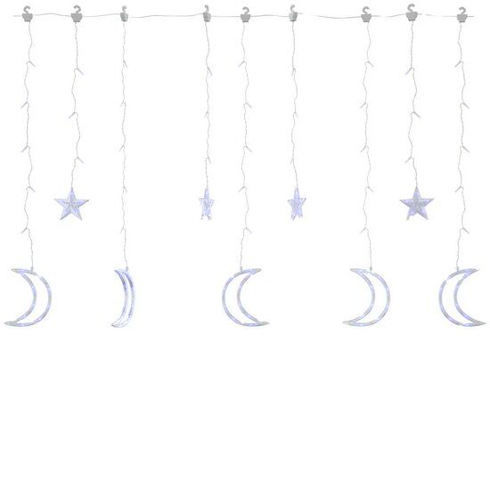 Lichtslinger ster en maan afstandsbediening 345 LED&#039;s blauw