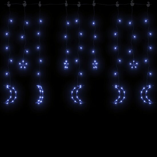 Lichtslinger ster en maan afstandsbediening 345 LED&#039;s blauw