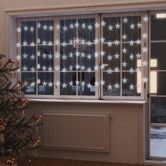 Lichtsnoergordijn Sterren Met 500 Led&#039;s En 8 Functies Koudwit