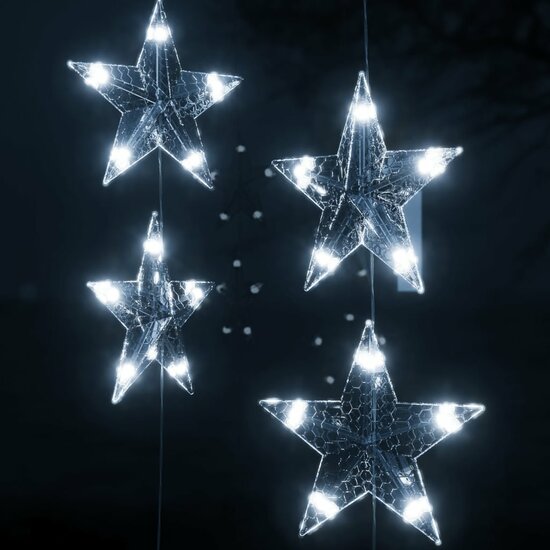 Lichtsnoergordijn Sterren Met 500 Led&#039;s En 8 Functies Koudwit