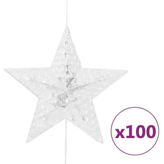 Lichtsnoergordijn Sterren Met 500 Led&#039;s En 8 Functies Koudwit