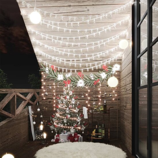 Lichtsnoer met 400 LED&#039;s 8 functies koudwit 40 m