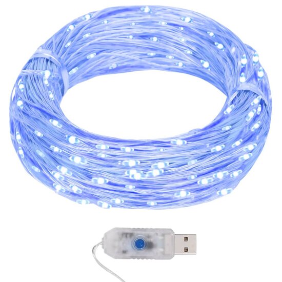 Lichtsnoer met 400 microLED&#039;s blauw 8 functies 40 m
