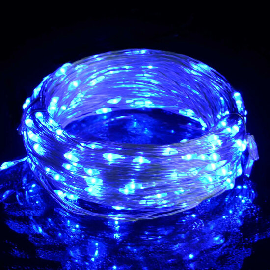 Lichtsnoer met 400 microLED&#039;s blauw 8 functies 40 m