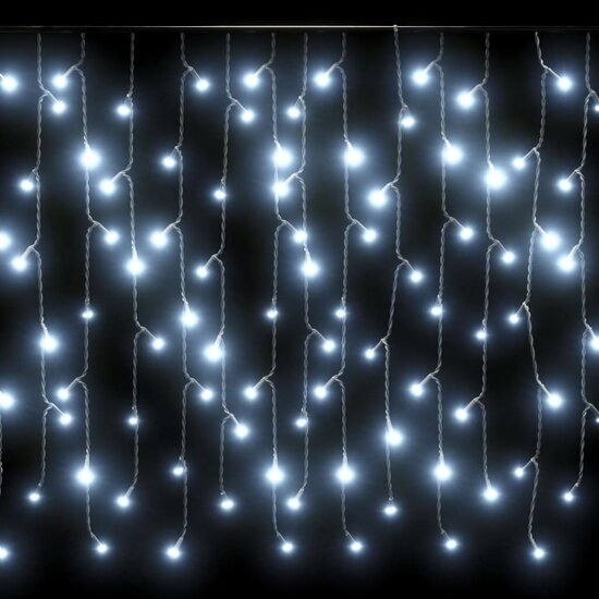 Lichtgordijn met 400 LED&#039;s en 8 functies 10 m koudwit