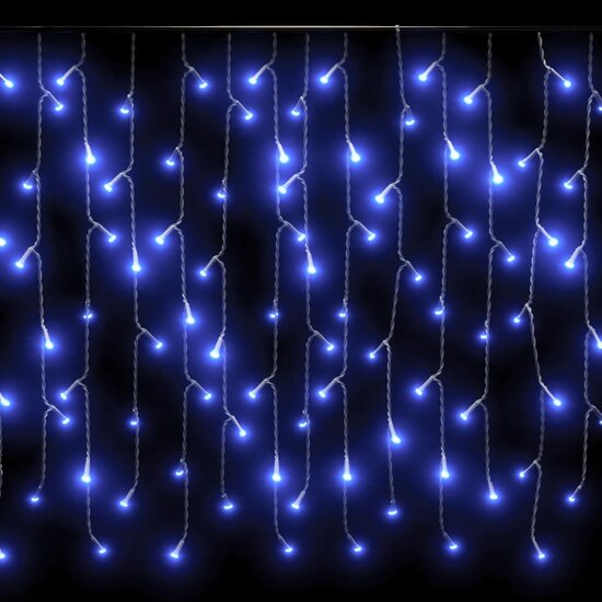 Lichtgordijn met 400 LED&#039;s en 8 functies 10 m blauw